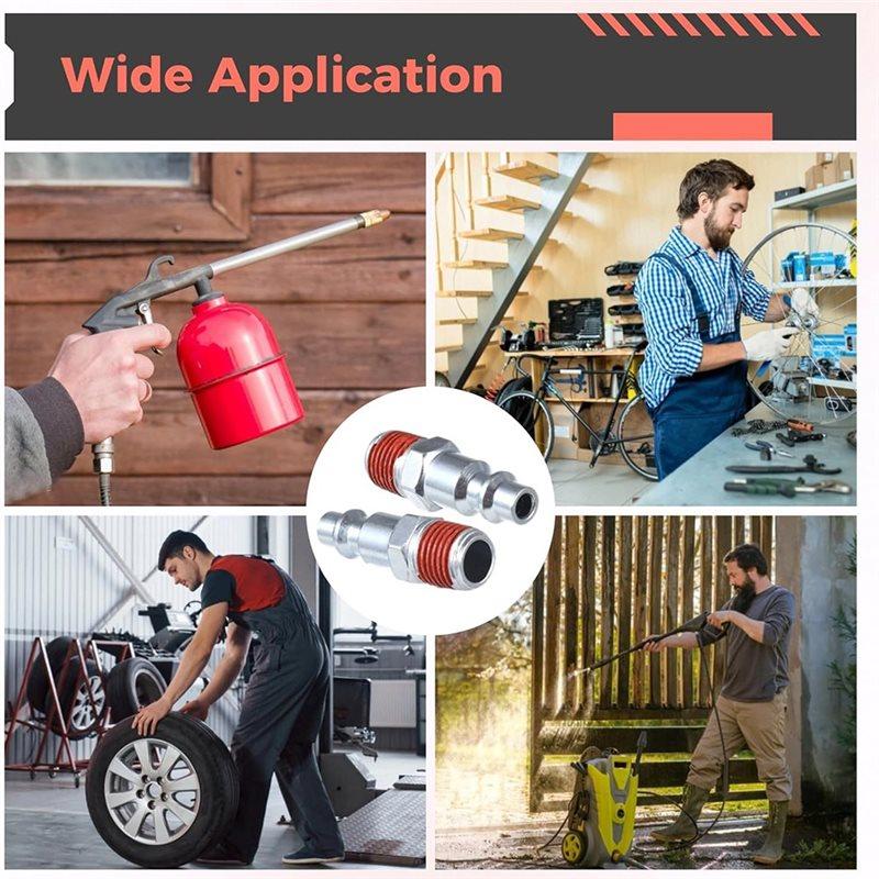 A84E-Quick Connect Adapters 25 PCS 1/4 Inch NPT Male Industrial For Air Plugs For Air Compressors