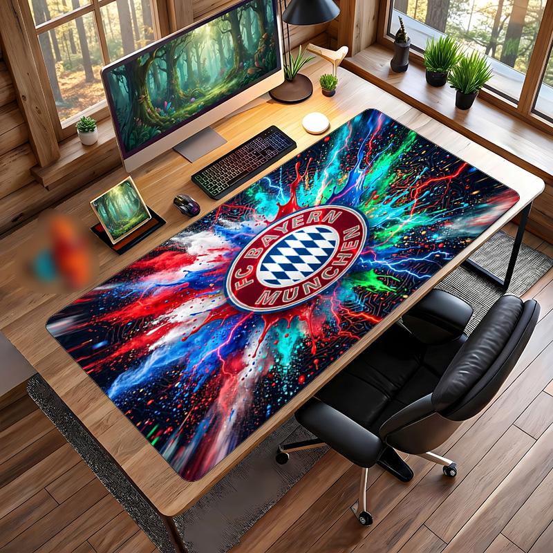 Tappetino per Mouse Grande Stampato Bayern Monaco, Tappetino Morbido in Gomma Antiscivolo per Scrivania da Gioco per Ufficio Laptop Computer Decorazione