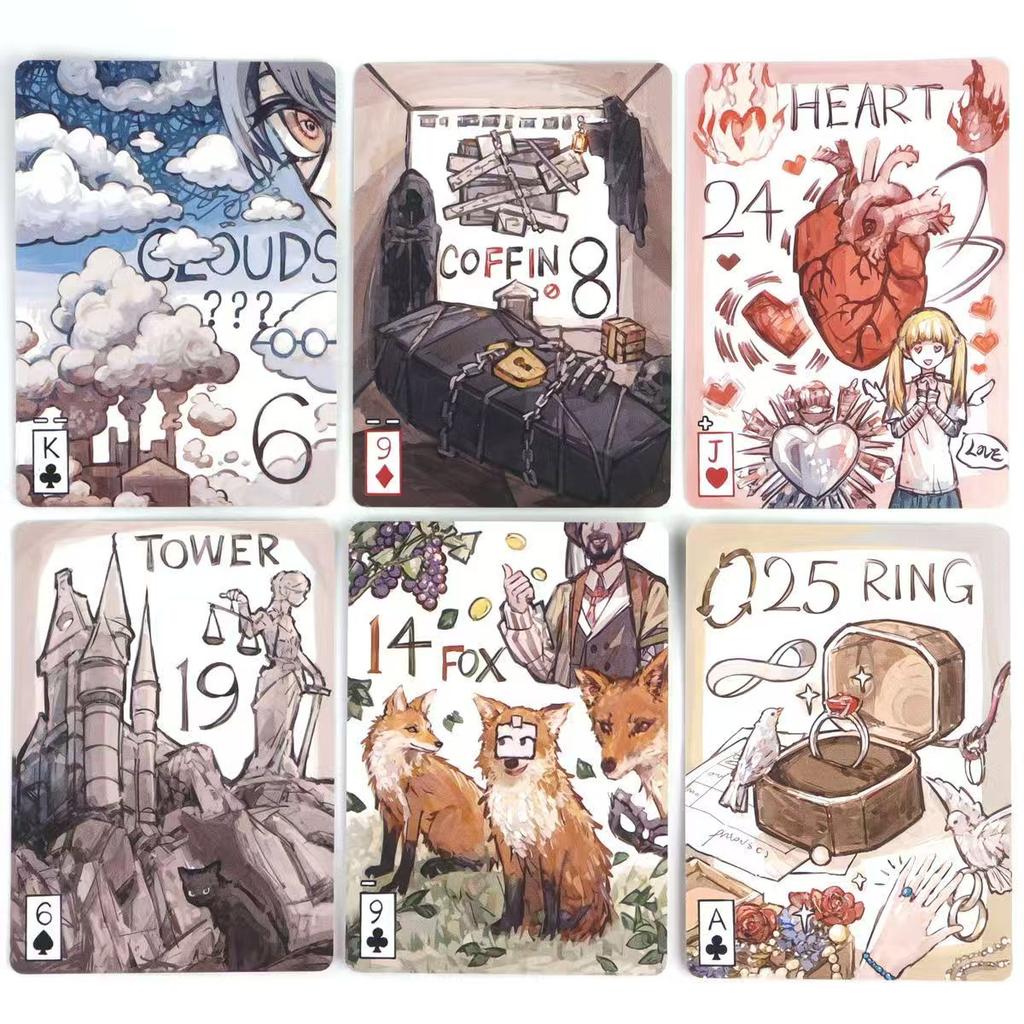 Primitive Lenormand Deck Rana System 9*6cm 42 Pcs Beginner-Friendly Lenormand Cards