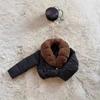 Spot winter new  short fashion warm down cotton clothes  foreign style European and American fur collar jacket women