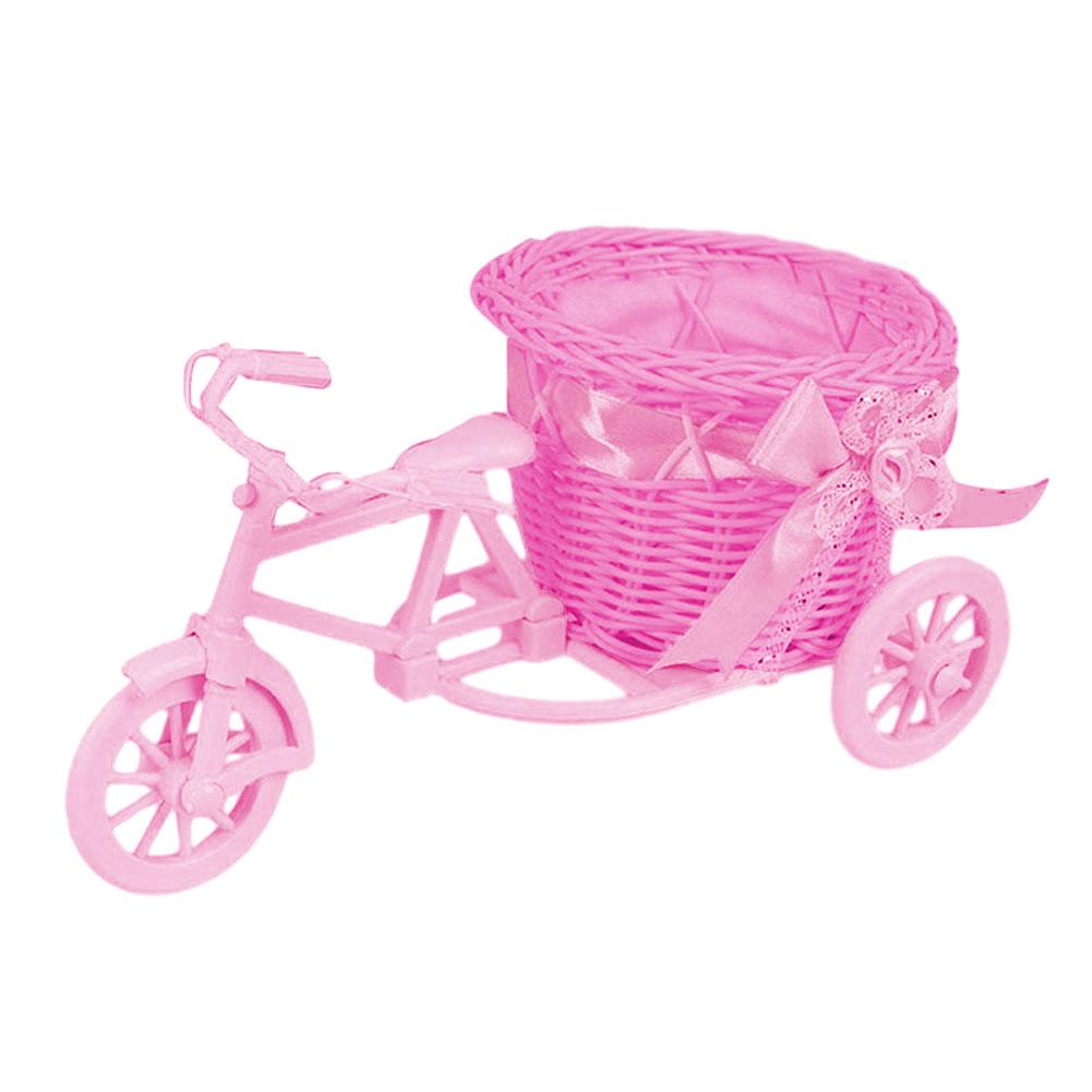 Tkany kosz kwiatowy do dekoracji domu i przechowywania Koszyk rowerowy z imitacji rattanu na sztuczne kwiaty i artykuły codziennego użytku