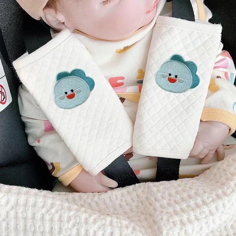 2Pcs Baby Car Safety Seat Belt Cover Cotton Cute Bear Bunny Neck Shoulder Protector Kids Children Seat Belt Protective Cover