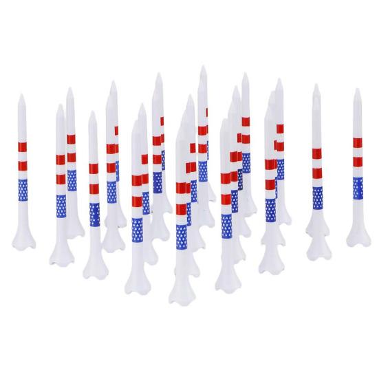 10/20/50 buc tricouri de golf tricouri de golf indepartabile din plastic Reduce frecarea Accesorii de golf cu rotire laterala Model steag SUA Teuri lungi de golf în vrac