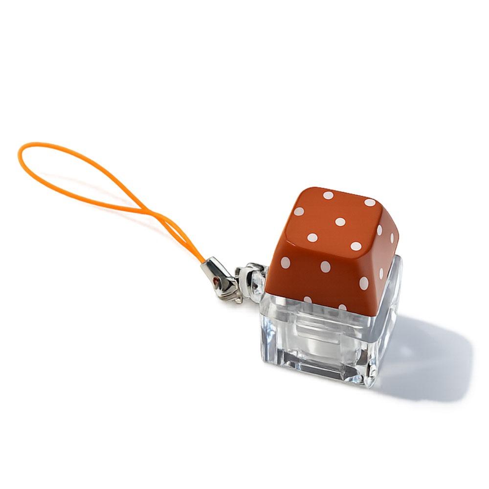 Polka Dot Finger Keyboard Caps DIY Keyboard Pinch Toy Relaxing Fidget Keychain