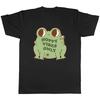 Hoppy Vibes Only Herren T Shirt Lustig GrN Frosch Geschenk Vintage Stretched Unisex Homme Top For Everyday Wear
