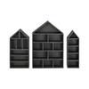 3Piece Wall Mounted Display Shelves Set Wooden Curios Cabinets for Mini Figures Crafts Dustproof Storage Holders