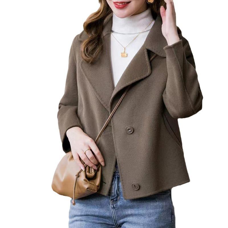 Women's Autumn Coat, Short Double-sided Woolen Coat, Women's Short Woolen Coat, Trendy Women's Clothing for The New Year