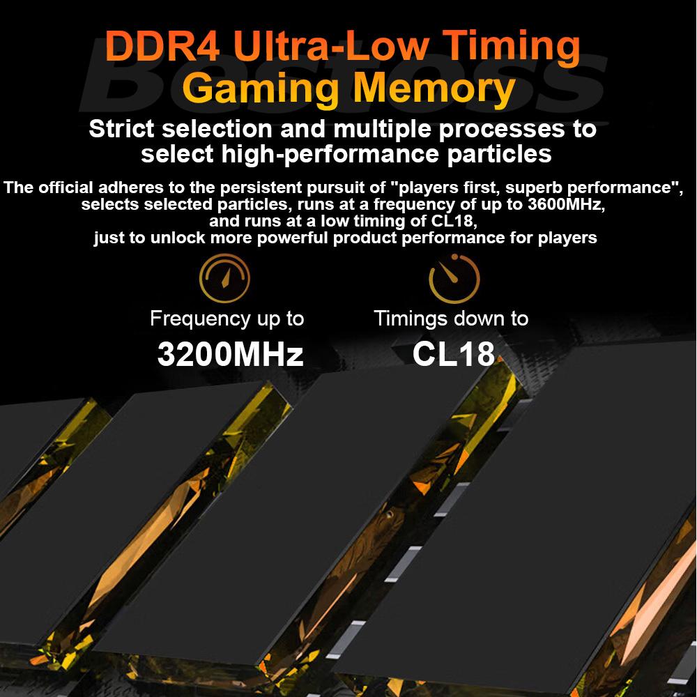 Bestoss Memoria RAM RGB DDR4 8GB 16GB 32GB (2x16GB) Kit 3200 3600MHz 288pin 1.2V DIMM RAM For Desktop