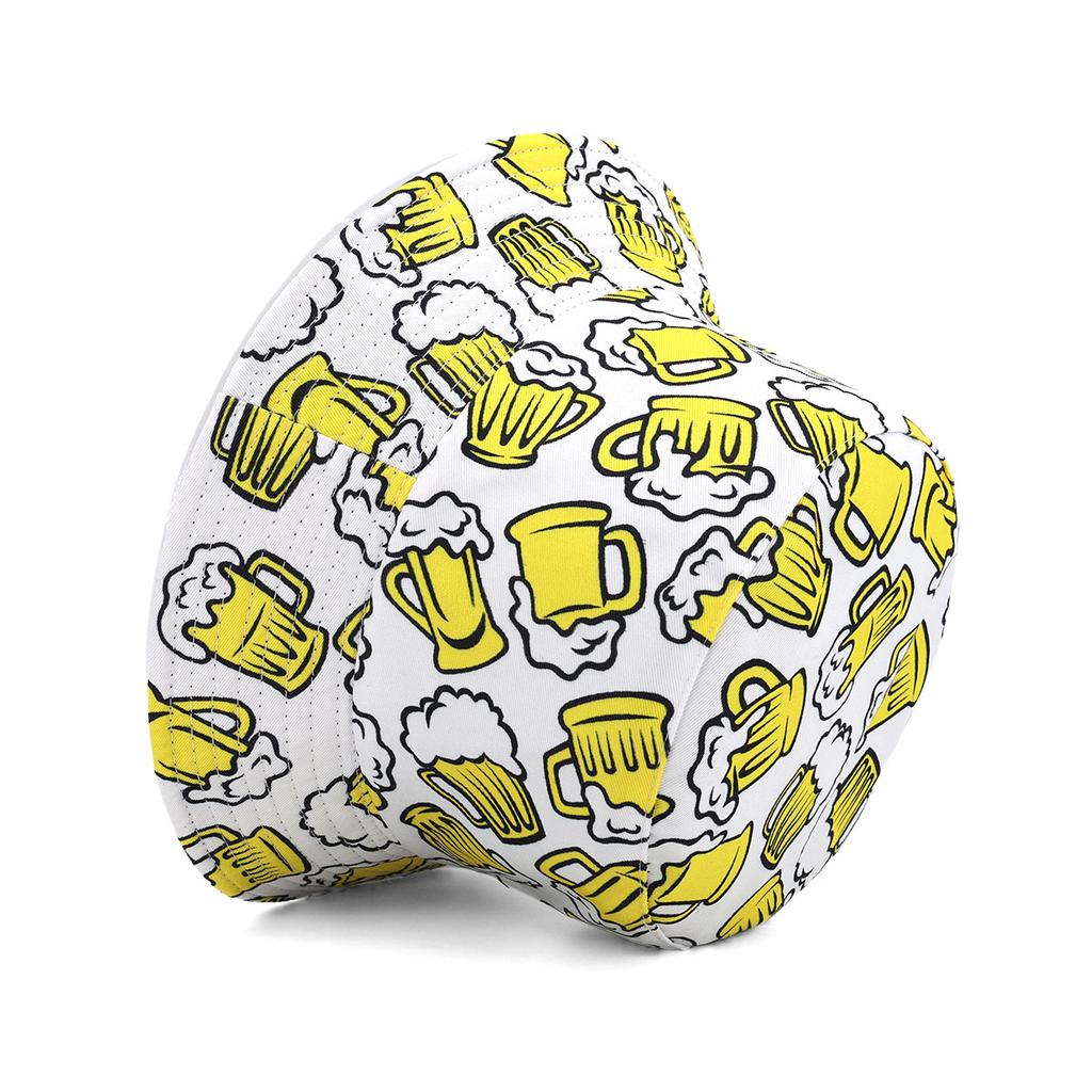 Cappello a Secchiello con Stampa Birra Festa Festival Decorare Cappello da Pescatore Donna Uomo Estate Esterno Protezione Solare Panama Reversibile Cappello Sole Gorras
