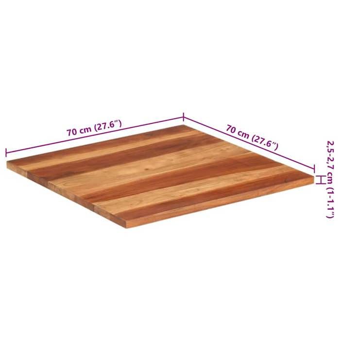 Tabletop Solid Wood 25-27 Mm 70x70 Cm