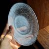 Japanese Style Oval Bubble Glass Plate, Sushi Dessert Fruit Salad Dish, Jewelry & Trinket Storage Tray for Desktop Decoration
