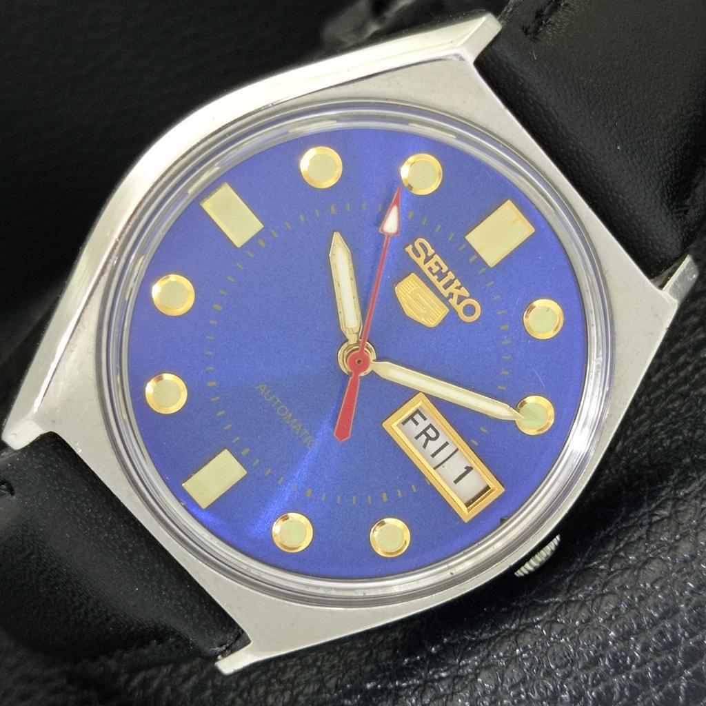 

AUTOMATIC VINTAGE SEIKO 5 JAPAN 6309A MENS BLUE COLOR DIAL WATCH a702631-1 R209-a702631