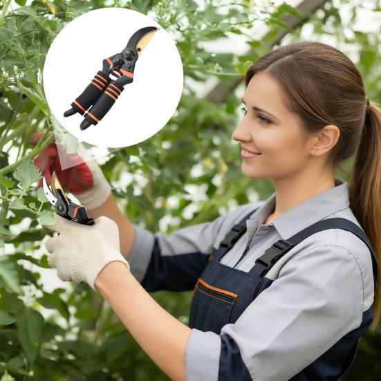 מזמרת גיזום חזקה מפלדת מנגן מספרי גיזום מקצועיים עם ידית ארגונומית לגיזום ענפים עבים