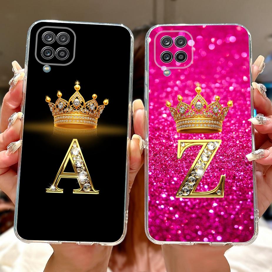 For Samsung Galaxy A12 Case M12 F12 New Crown Letters Cover Soft Silicone Phone Cases For Samsung A12 M 12 Galaxy M12 F12 Bumper