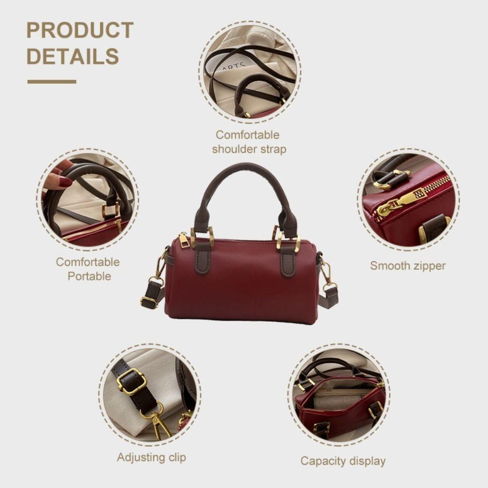 Elegant Bowling Bag Large Capacity Women Handbags Vintage Crossbody Bag  Girls