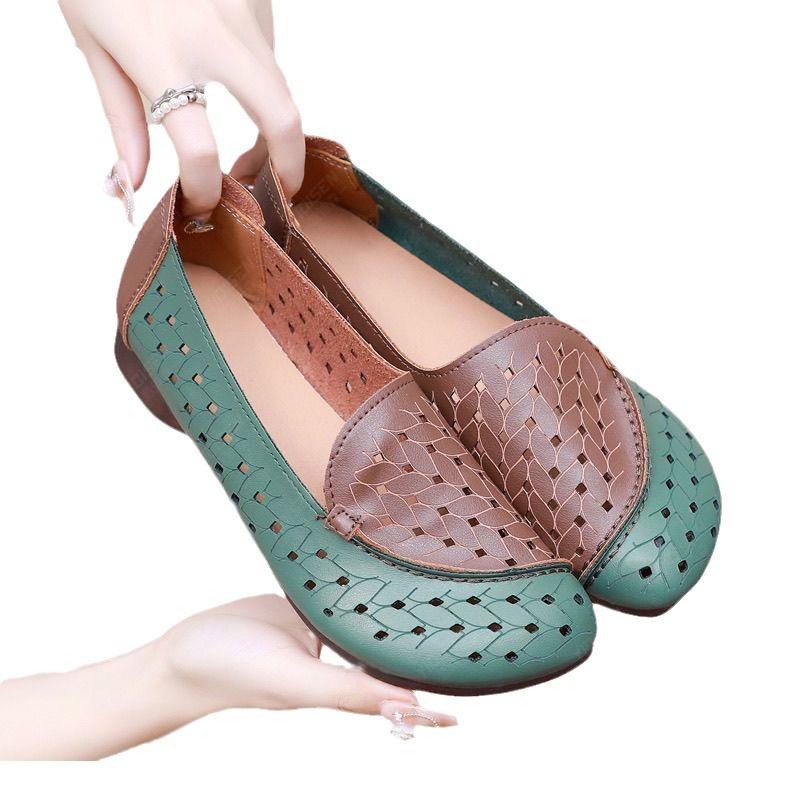 Breathable Soft-soled Cool Women's Shoes Summer New Mother Shoes Comfortable and Versatile Hollow Hole Shoes Single Shoes