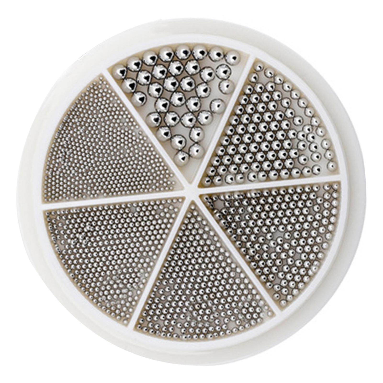 

6 Grids Metal Nail Charms Gold Silver Nails Beads Round Nails Art Charms Manicure Supplies Nails Art Decorations 2