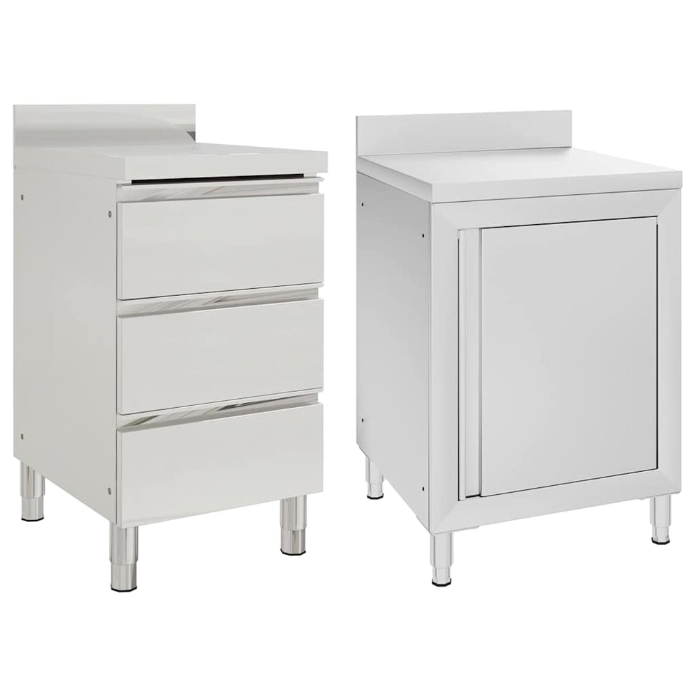 Armoires de cuisine commerciale 2 pcs Acier inoxydable
