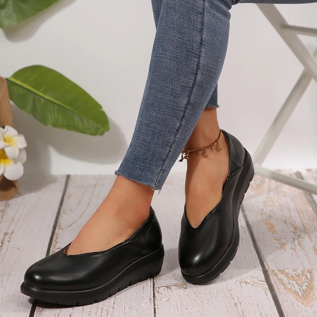 Fashion Women Fashion Wedge Heel Pumps 2025 Spring Summer Lightweight Platform Loafers Woman Soft Sole Comfort Casual Shoes Plus Size 42