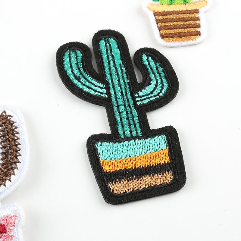 Embroidery label cactus plant patch sticker children's shoes and hats clothing accessories accessories embroidery sticker cloth sticker