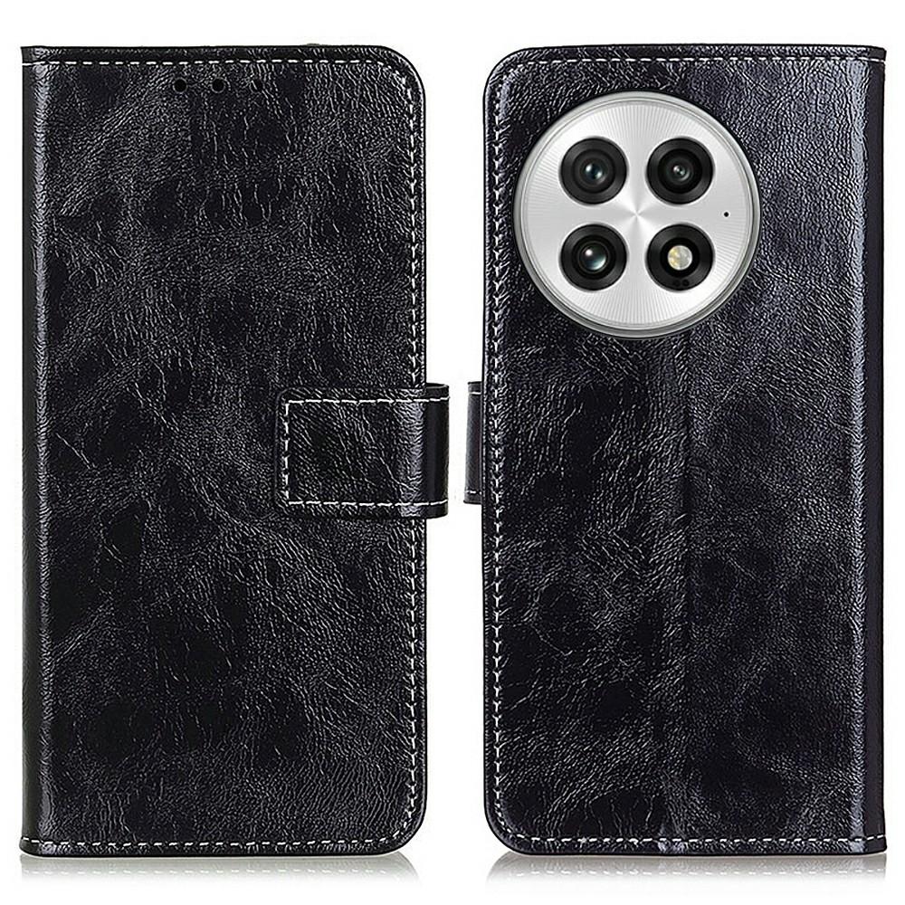 For OnePlus 13 Leather Case Wallet Phone Cover Crazy Horse Texture A