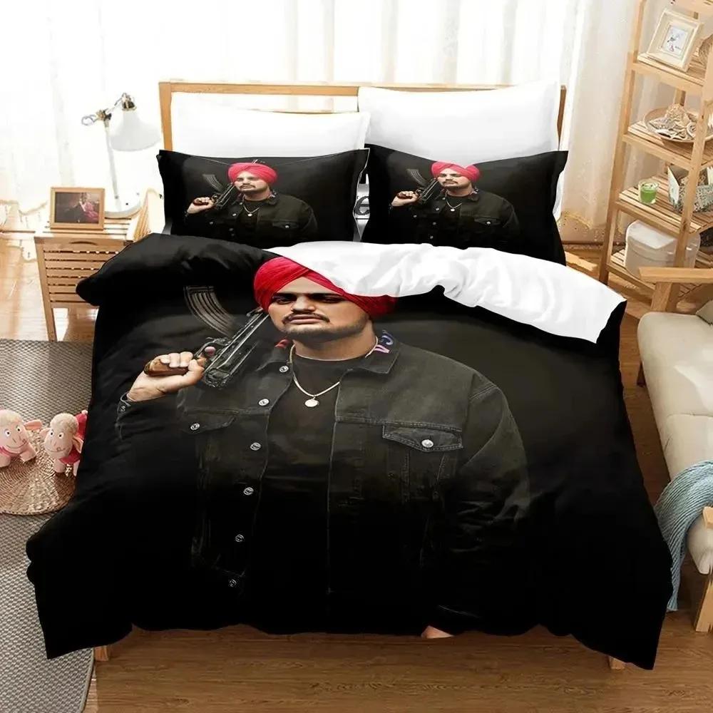 Sidhu Moosewala RIP Bedding Set Boys Girls Twin Queen Size Duvet Cover Pillowcase Bed Kids Adult FashionHome Textile