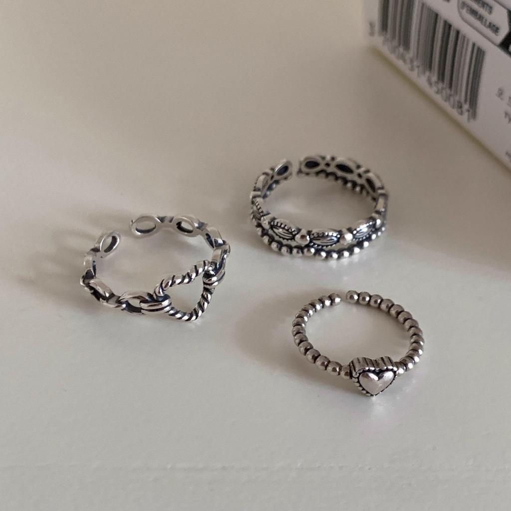 Retro Copper Heart Shaped Ring For Women Chic Adjustable Fashionable And Versatile Accessory