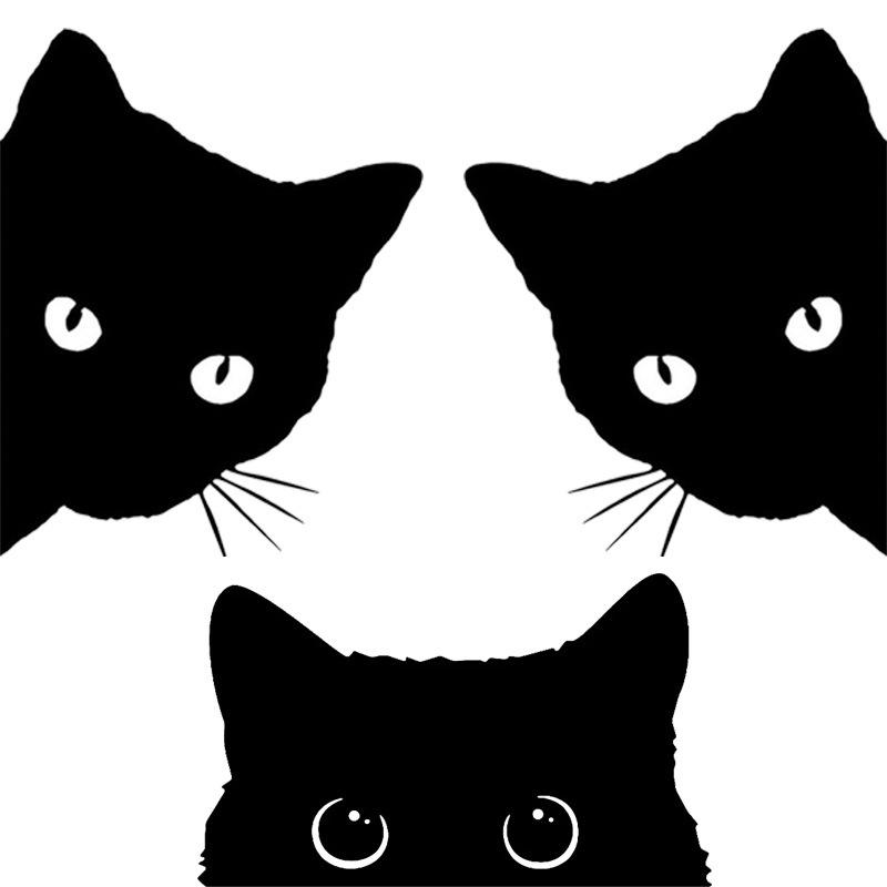 Cute Cartoon Black Cat Peeking Car Sticker - Waterproof, for Cars/Electric Motorcycles/Laptops, Fun Kitty Decal, Adorable Vehicl