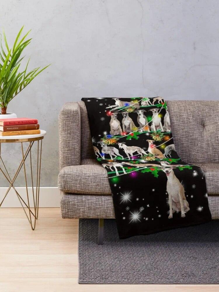 Funny Christmas Whippet Dog Lovers Gift Throw Blanket Thermal Blankets For Travel Throw Rug