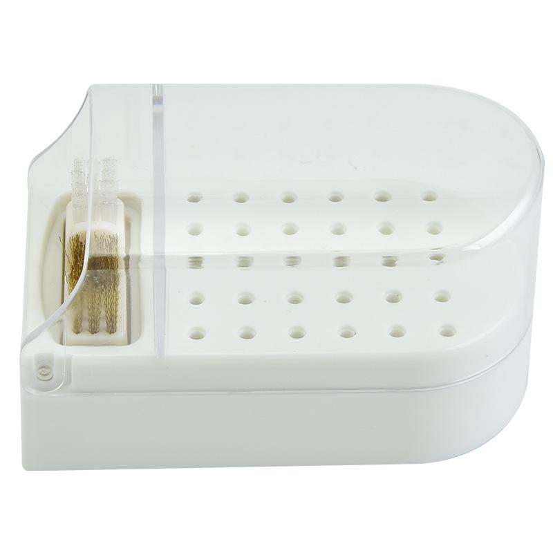 

Пылезащитный держатель для фрез для маникюра с 30 отверстиями и щеточкой для чистки