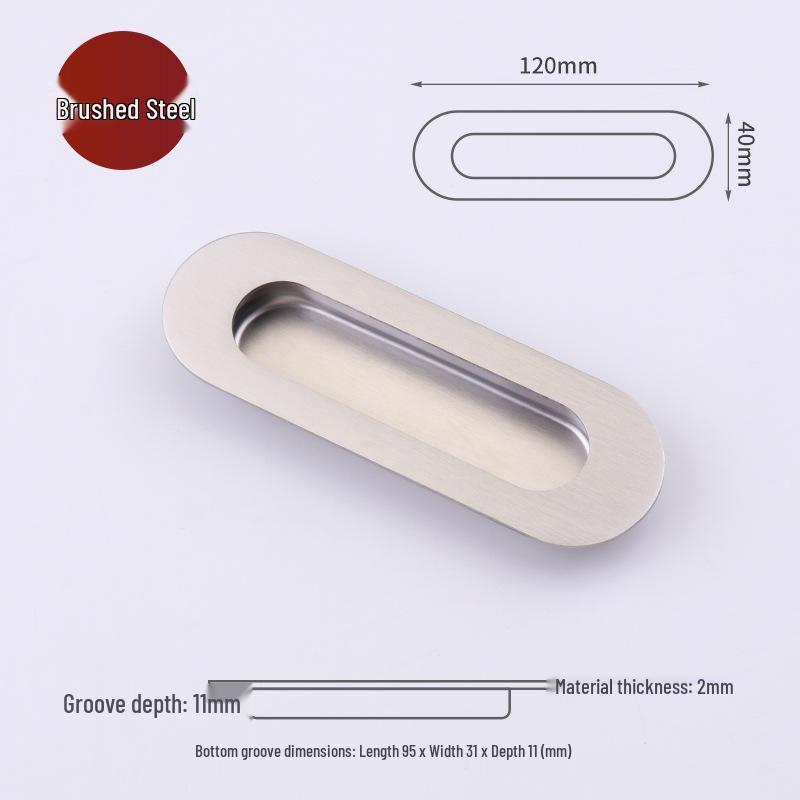 Stainless Steel Recessed Pull Handle for Sliding & Cabinet Doors