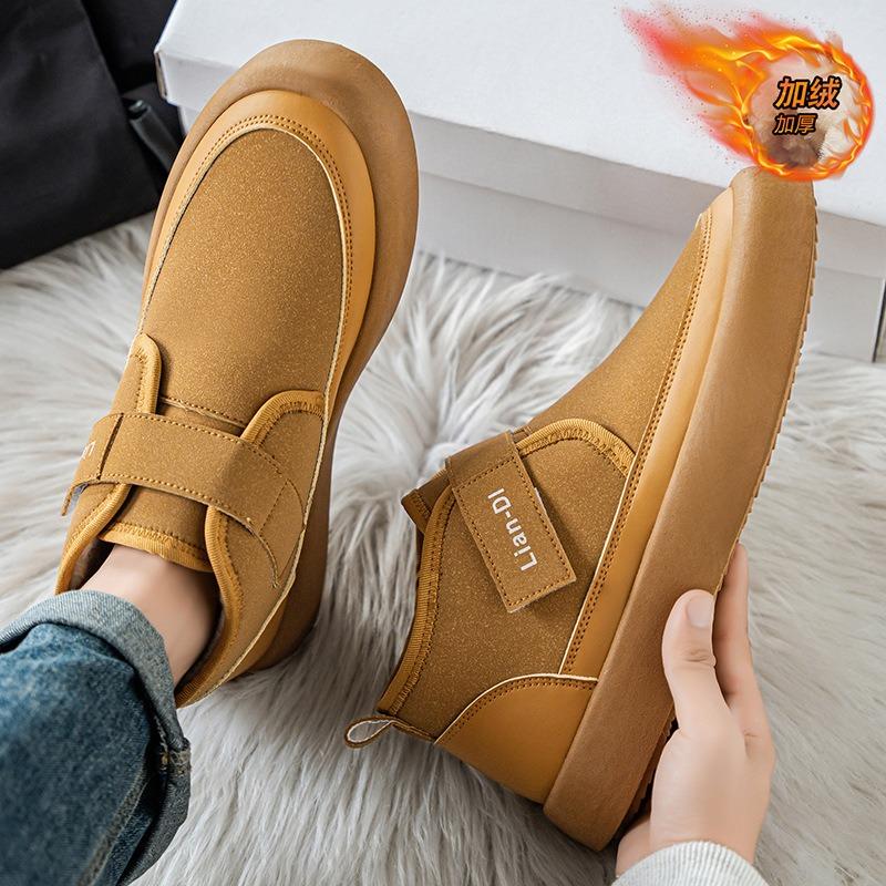2026Winter New Men's Boots Korean Style Casual Ankle Boot Winter Plush Warm Cotton Boot Outdoor Non Slip Snow Boots Botas Hombre