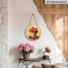 2D Flat Aluminum 7.87 Inch X 7.87 Inch Vintage Fresh Strawberry Pattern Wall Hanging, Country Style, Suitable for Dining Rooms, Gardens, Farmhouses