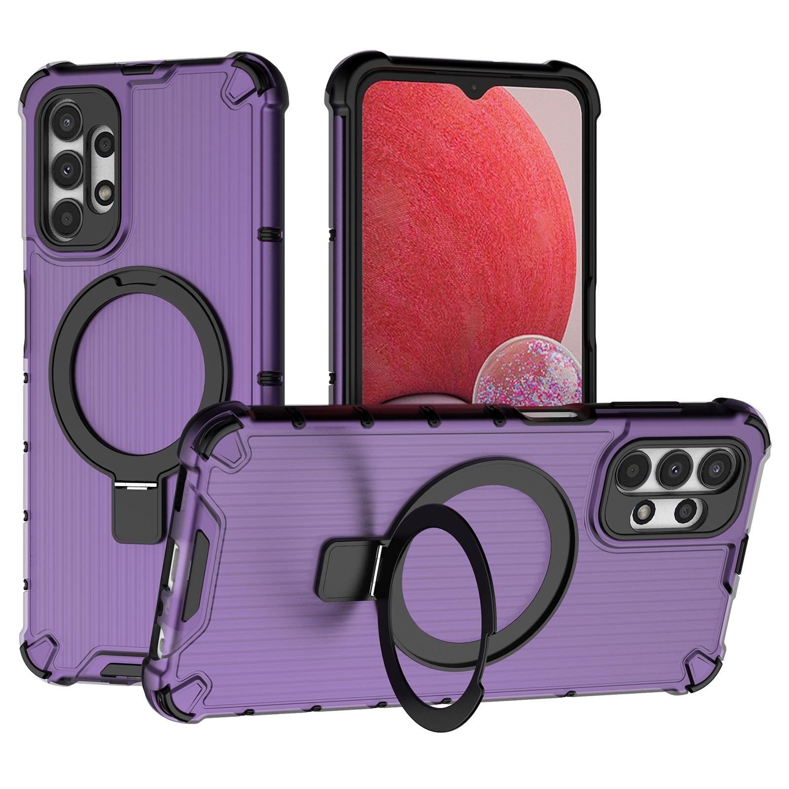 

For Samsung Galaxy A13 4G/5G Case Magnetic Ring Kickstand PC+TPU Phone Cover Purple
