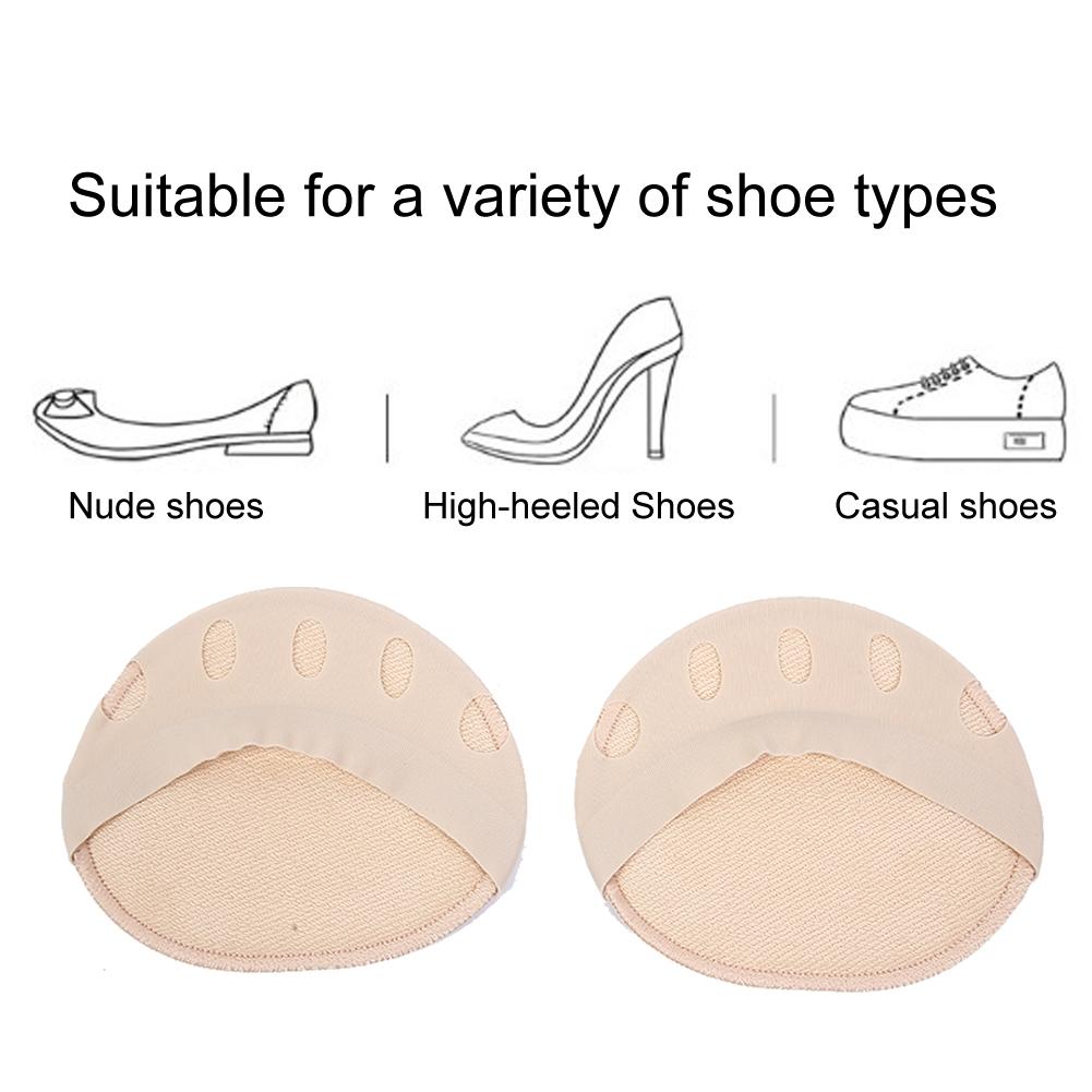 2 Pairs High Heeled Shoes Breathable Forefoot Pad Stress Pain Relief Forefoot Patch(Black )