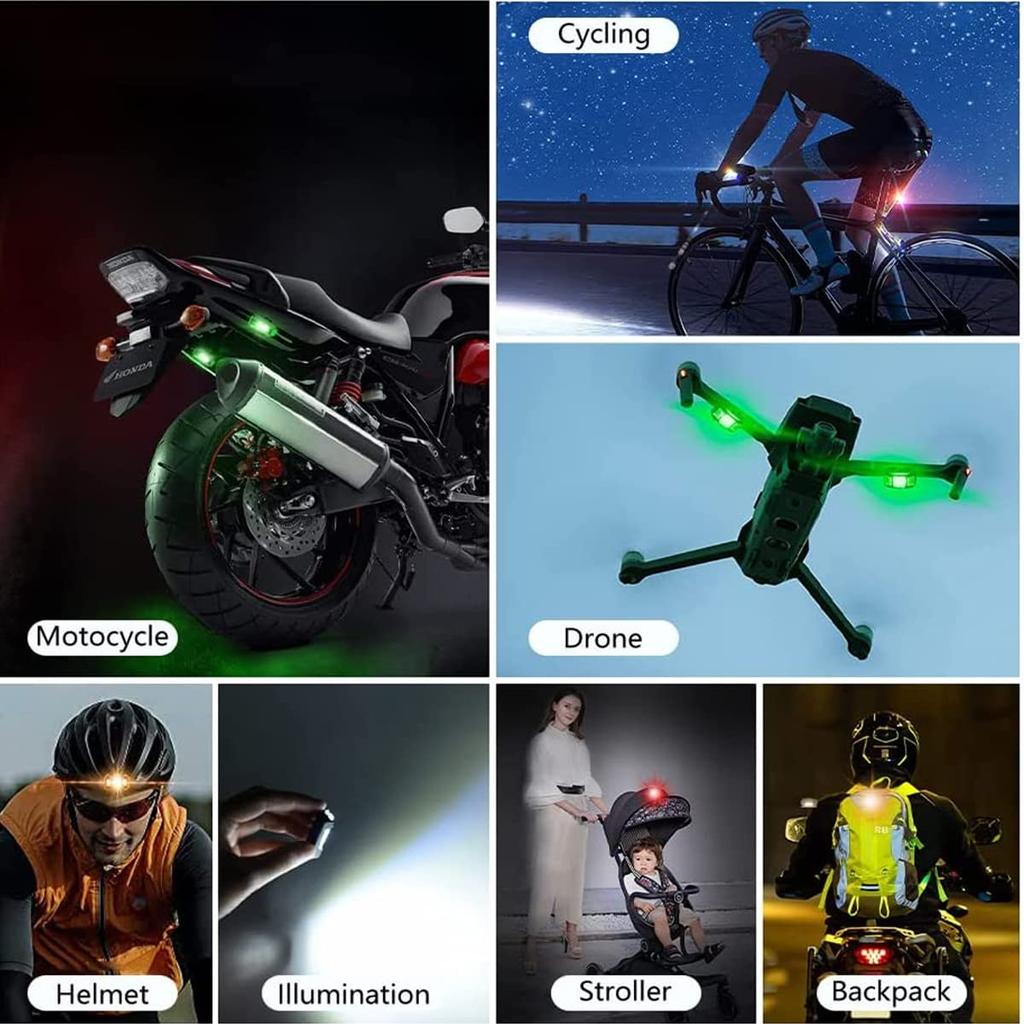 Universal Drone Strobe Light Motorcycle Lights USB LED Anti-Collision Bike Aircraft Night Flying Flashing Warning Signal Light
