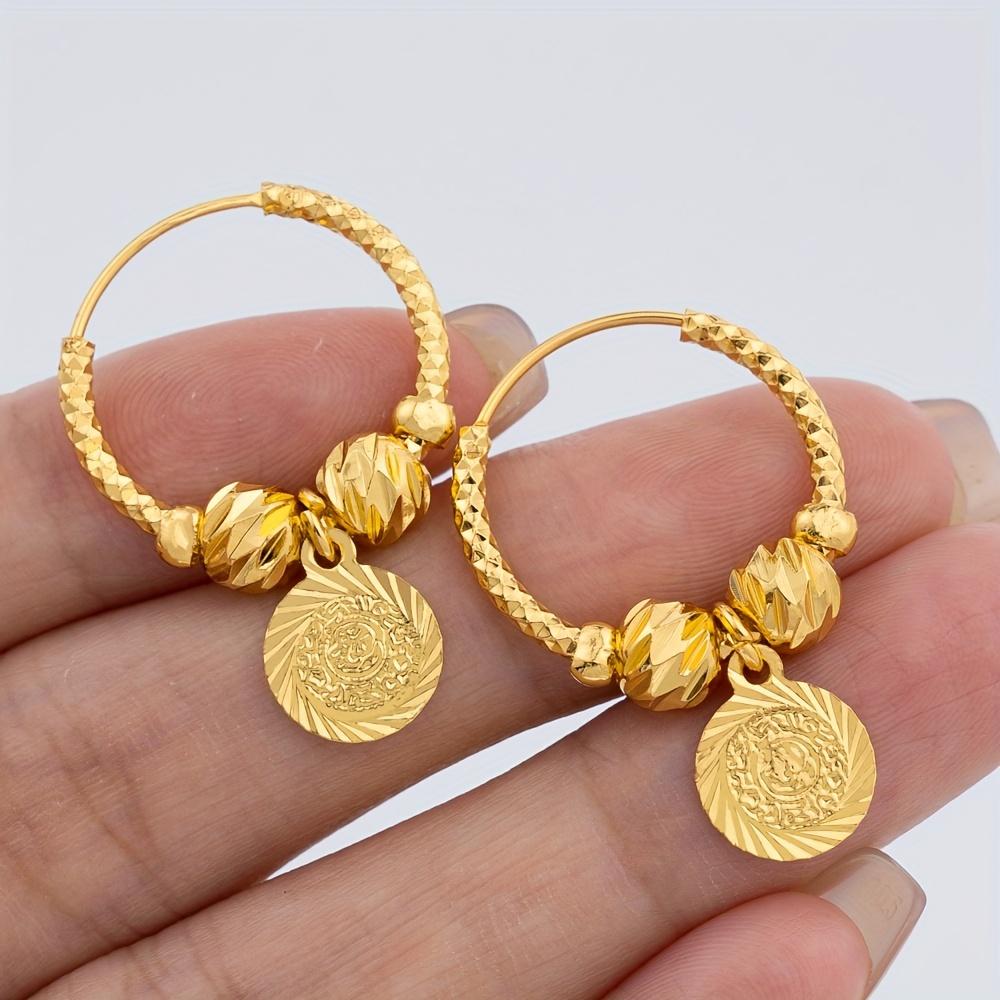 

Элегантные серьги-кольца золотистого тона для женщин. Роскошные свадебные украшения с изысканным дизайном в виде листьев. Идеально подходят для свадеб и повседневной носки. золотистый