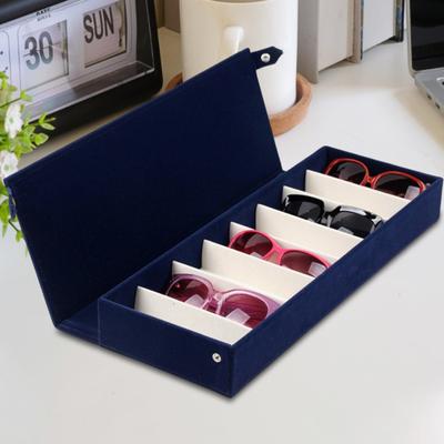 Brillen Aufbewahrungsbox mit Deckel 8 Fächer Belastbar Leicht zugänglich Platzsparend Staubdicht Knopfverschluss Sonnenbrillenetui Haushaltsbedarf