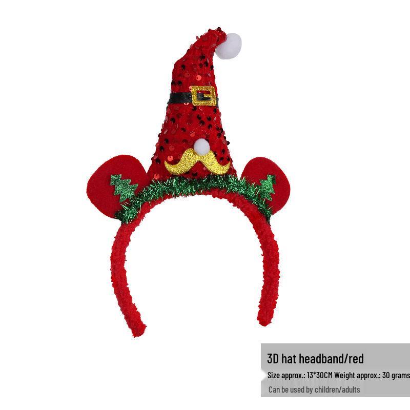 Christmas Deer Antler & Snowman Headband - Festive Party Headdress Gift