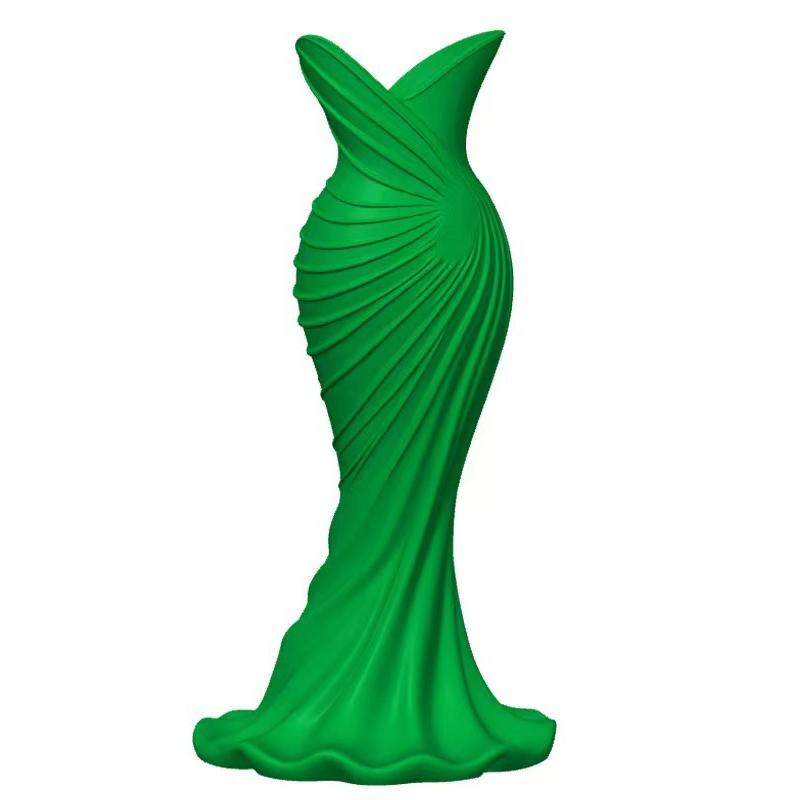Elegant Dress Shape Plastic Vase Modern Flower Vase Floral Decor Mouth Simple Stylish Container Home Wedding Table Decorative