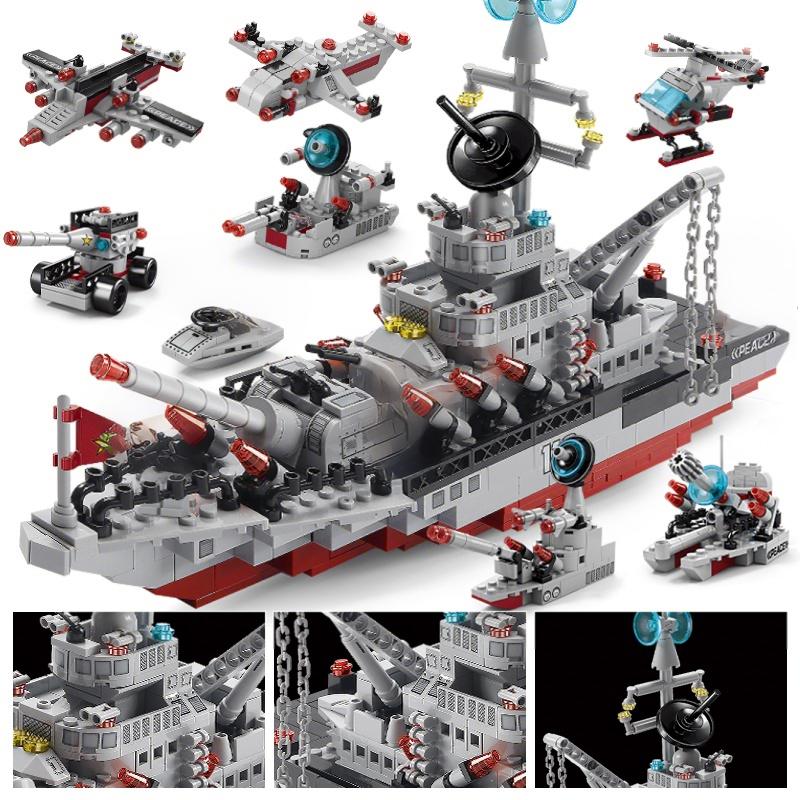 25IN1 Military Building Blocks Set Aircraft Carrier Warship Airplane Model DIY Construction Toy Christmas Gift