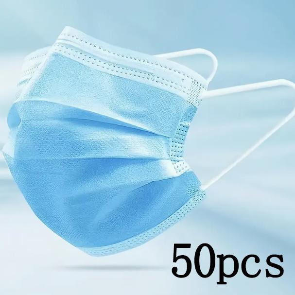 100pcs Black Disposable Face Masks 3-Layer Breathable Anti-Dust Protective Masks for Daily Travel Work Use Facial Care Accessory