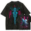 Cyberpunk Cotton T-shirt Men Women Washed Hip Hop Heavyweigh Streetwear Oversized Hip Hop Y2k Harajuku Short Sleeve Female Male Clothing