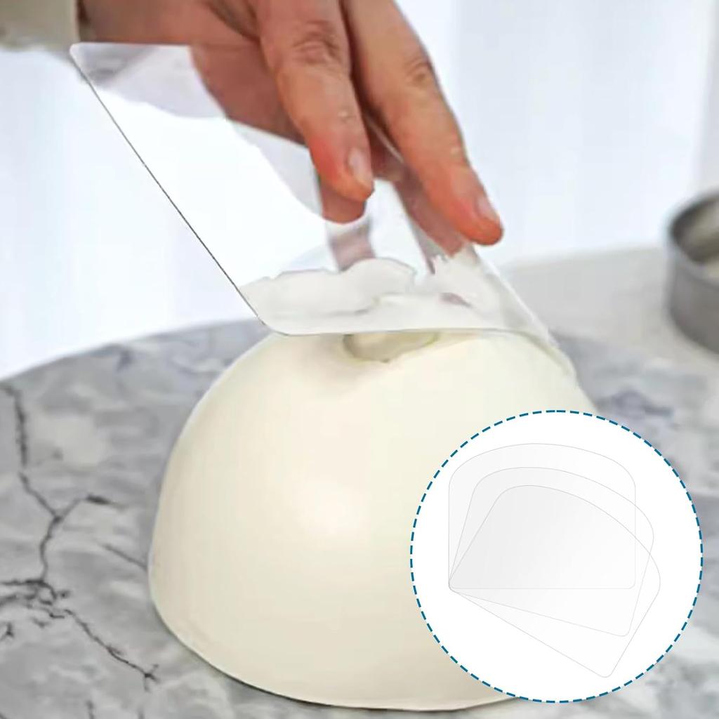15 Pcs Transparent Cake Cream Scraper Plastic Cake Scraper Flexible Spatula Plastic Scraper Tool Cake Smoother for Icing Fondant Smoother Supplies