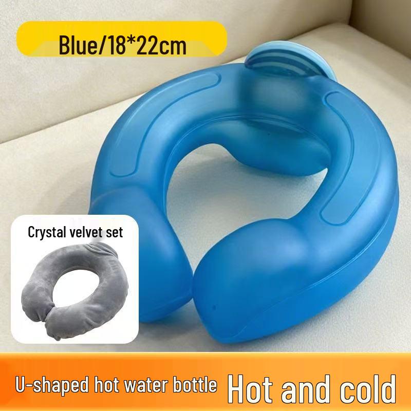 U-Shaped Dual-Use Hot & Cold Compress PVC Hot Water Bottle for Cervical Spine