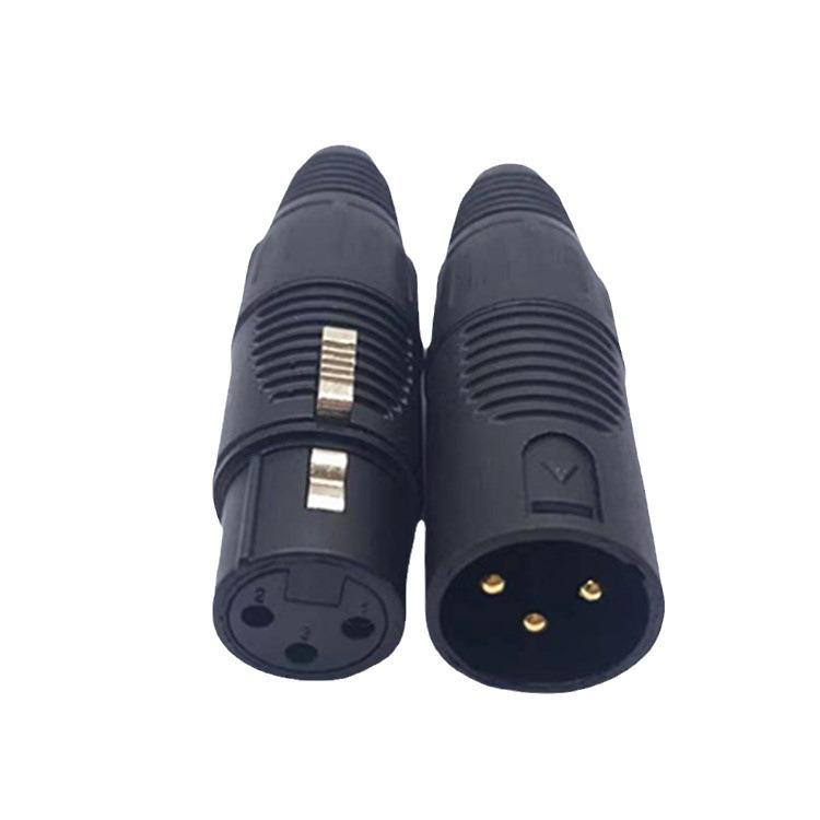 Connettore XLR a 3 pin con pin in rame, in plastica nera, per la ricarica di scooter elettrici