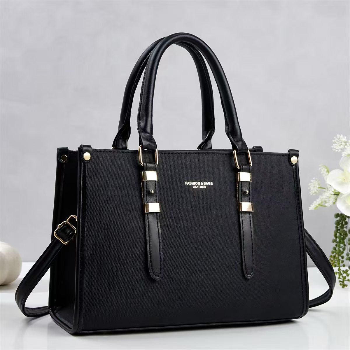 

Женская сумка-тоут и сумка-портфель с верхней ручкой и сумки на плечо Сумка-тоут Сумки через плечо для женщин Сумка на плечо Сумки из ПУ кожи One size чёрный