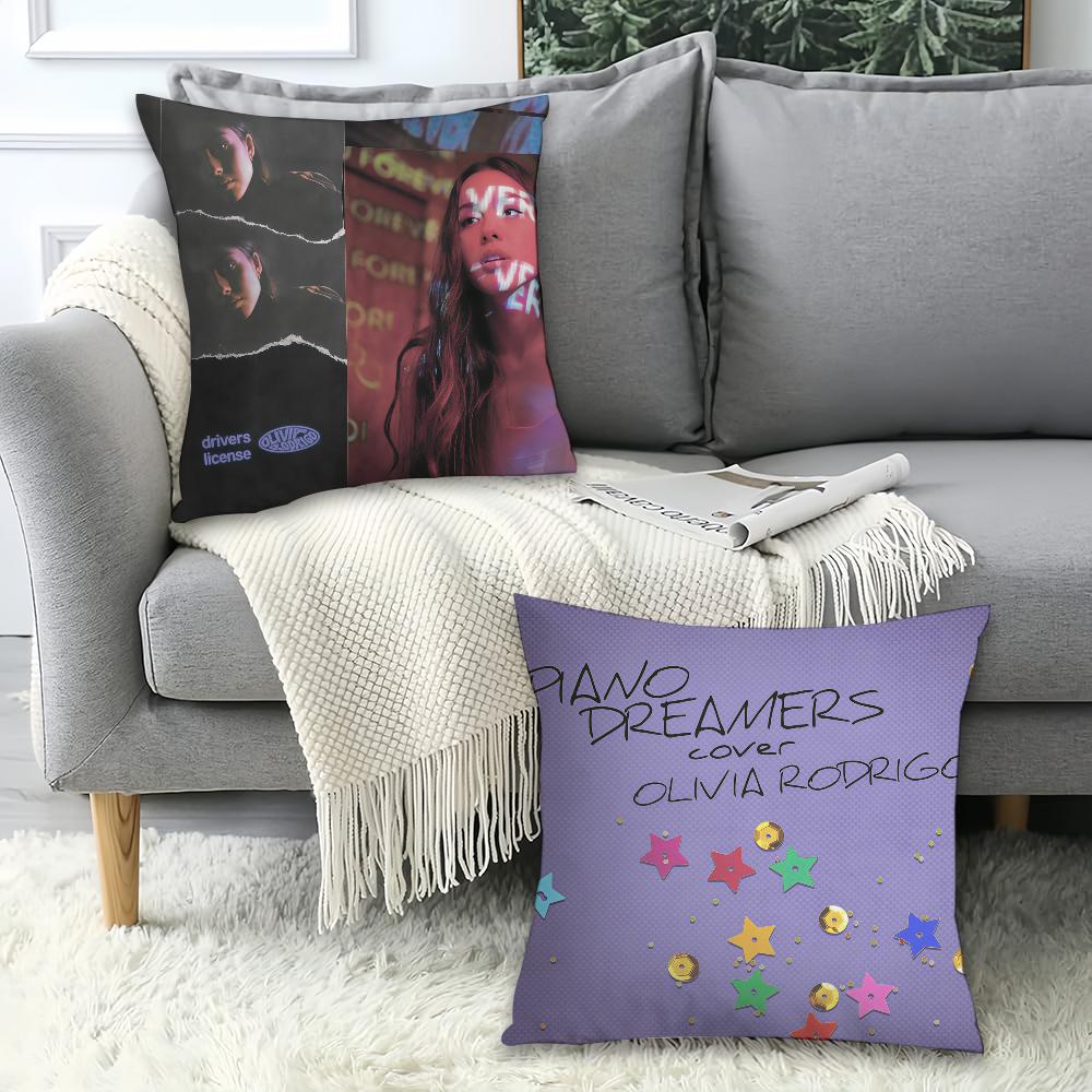 Amerikanische Sängerin Olivia Rodrigo Kissenbezug Büro Kissen Geeignet für Sofa Auto Schlafzimmer Dekorative Kissenhülle