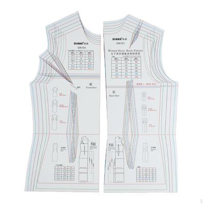 2Pcs Fashion Drawing Template Ruler Dresses Making Transparent Sewing
