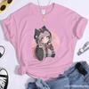 Cute Anime Harajuku Pattern Printed T-Shirt Women's Outdoor Casual High Quality T-Shirt Anime Women's T-Shirt Tops